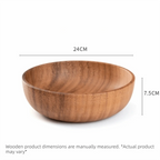 Japanese Style Handmade Wooden Soup Bowls – Round Wood Tableware Wooden Soup Bowl Richie's 24-bowl