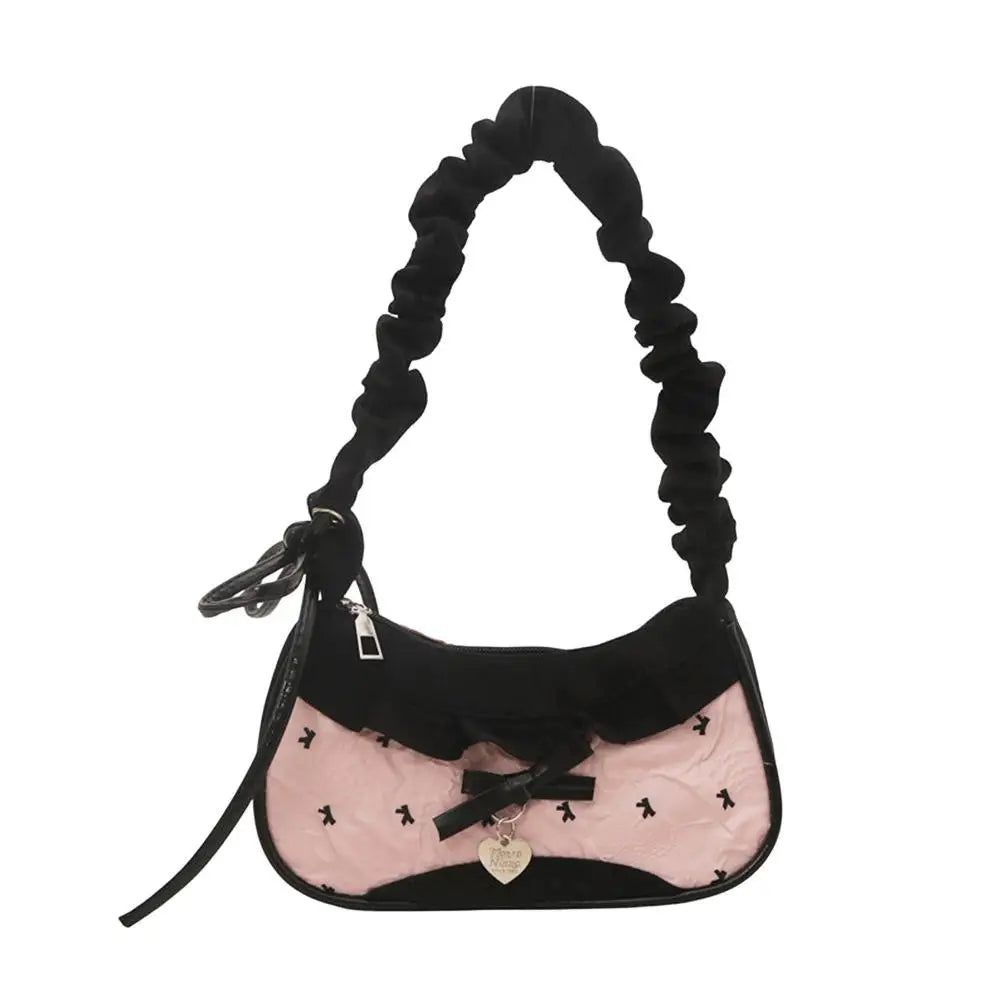 Women's Plaid Crescent Mini Shoulder Bag | Half Moon Handbag Crescent Shoulder Bag Richie's Black