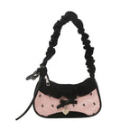 Women's Plaid Crescent Mini Shoulder Bag | Half Moon Handbag Crescent Shoulder Bag Richie's Black