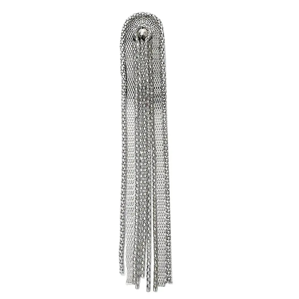 Tassel Epaulette Shoulder Brooch – Beads & Chain, Unisex Shoulder Brooch Richie's Silver