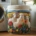 Boho Quilted Laundry Basket with Handles – Large Floral Hamper Laundry Hamper Basket Richie's 4