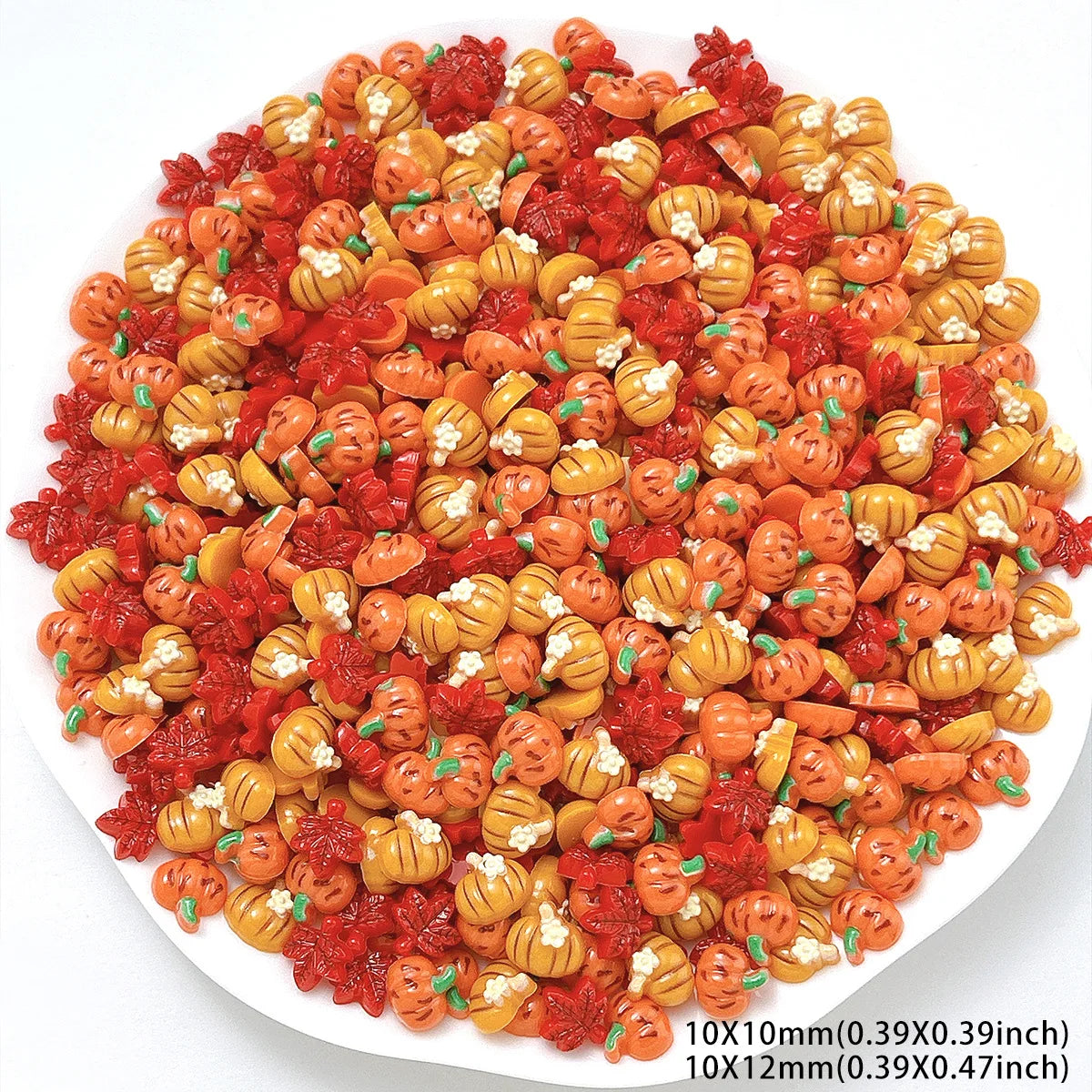 35pcs Autumn Resin Nail Decorations – Maple Leaf & Pumpkin Nail Art Charms Richie's