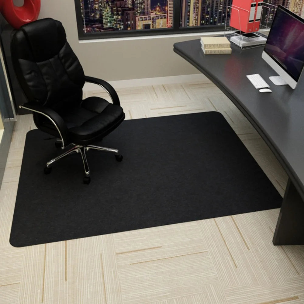 Anti-Slip Office Chair Mat – Polyester Floor Protection 90x140cm Office Chair Mat Richie's Black 90x140cm