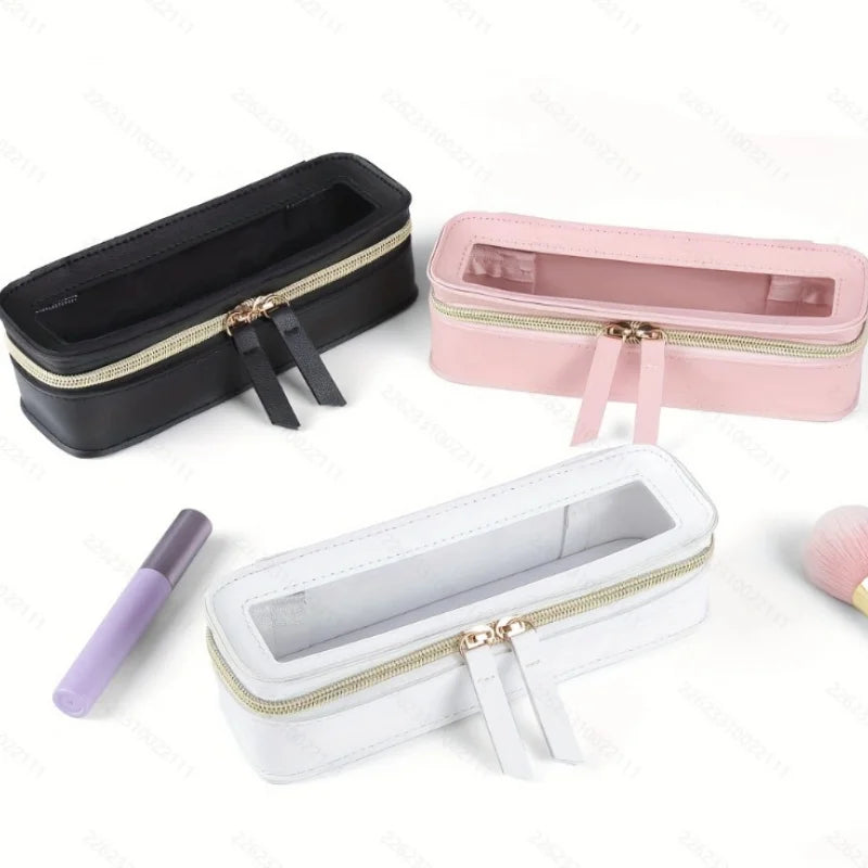 PU Leather Transparent Makeup Brush Bag | Cosmetic Storage Cosmetic Brush Bag Richie's