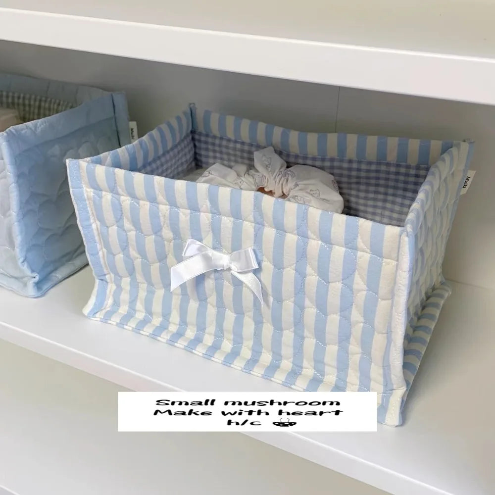 Square Wicker Cotton Storage Basket – Floral Stripe Organizer Storage Basket Richie's 05