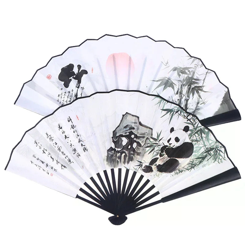 Silk & Bamboo Chinese Folding Fan – Hanfu Photography Prop Decorative Folding Fan Richie's