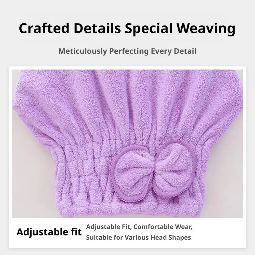Microfiber Hair Drying Towel Wrap – Anti-Frizz Bow Knot Turban Hair Drying Wrap Richie's