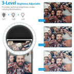 USB Rechargeable LED Selfie Ring Light with Phone Clip LED Selfie Ring Light Richie's