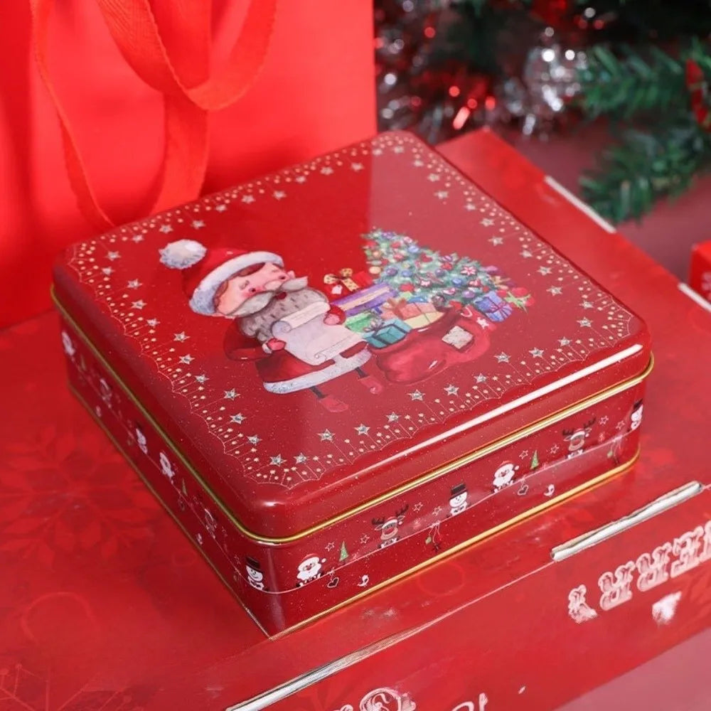Cartoon Christmas Tinplate Candy Gift Box – Square Xmas Tin Christmas Tin Box Richie's 03