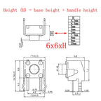 50Pcs 6x6mm Momentary Tactile Push Button Switch PCB Right Angle Tactile Push Switch Richie's