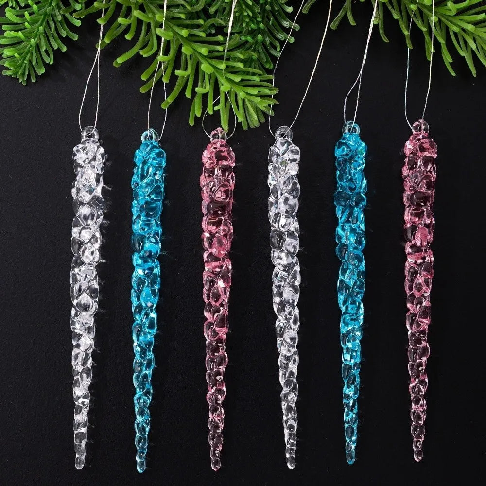 12pcs Crystal Clear Acrylic Christmas Icicle Ornaments Christmas Ornaments Richie's