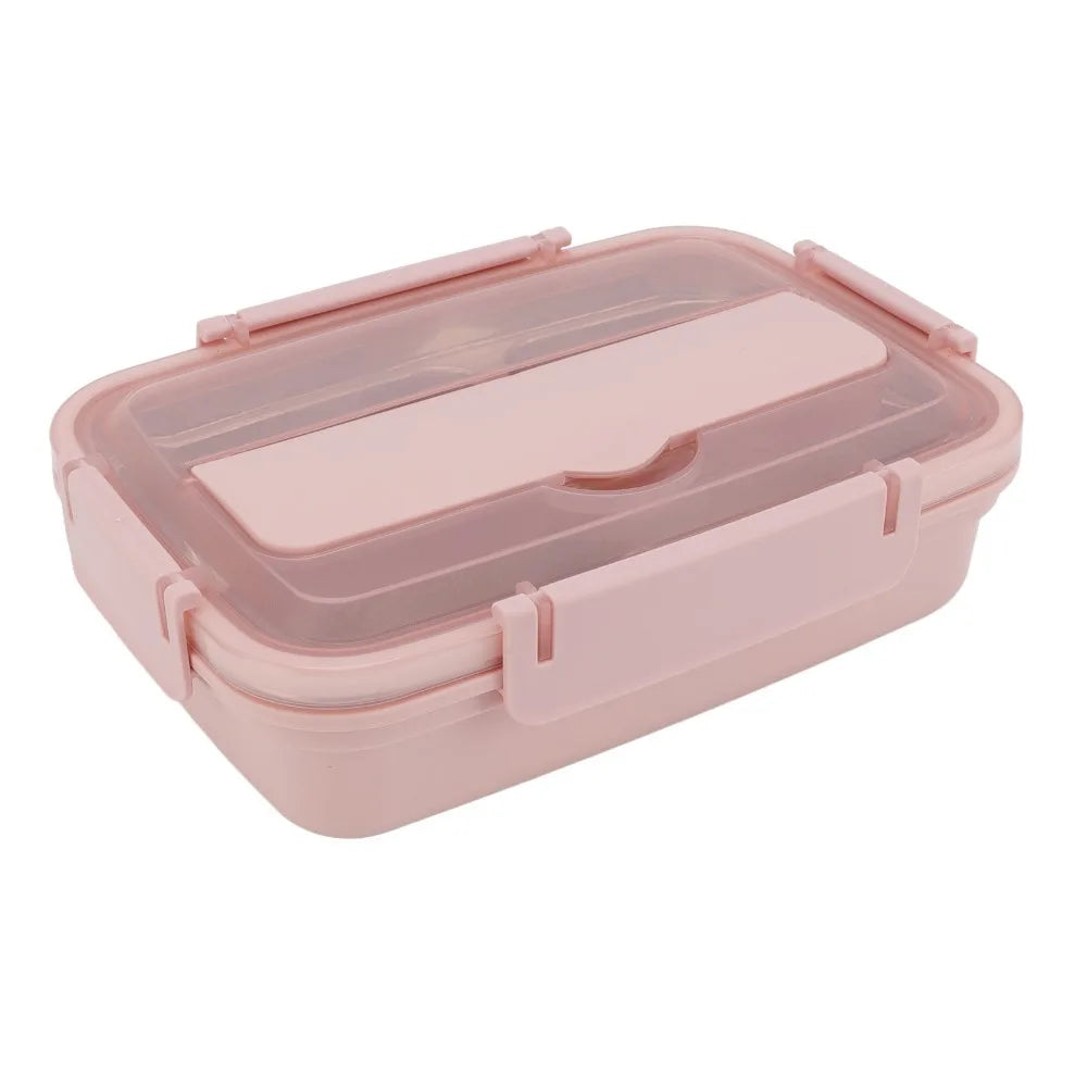 304 Stainless Steel 3-Compartment Lunch Box 1.8L Leakproof Stainless Steel Lunch Box Richie's Pink