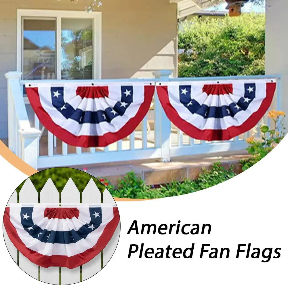 USA Pleated Fan Flag – Patriotic Bunting Half Fan Banner Patriotic Fan Flag Richie's