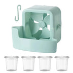 Hanging Fan Cooling Storage Box with 4 Cups – Plastic Fan Storage Accessory Richie's Blue