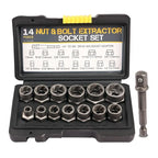 14Pc Stripped Lug Nut Remover Set | Impact Bolt Extractor Kit Bolt Extractor Set Richie's Light Grey