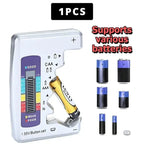 Digital Battery Tester LCD – AA AAA C D 9V Button Cell Battery Tester Richie's White