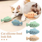 Interactive Cat Treat Dispenser Toy – Fish-Shaped Silicone Feeder Cat Treat Dispenser Richie's