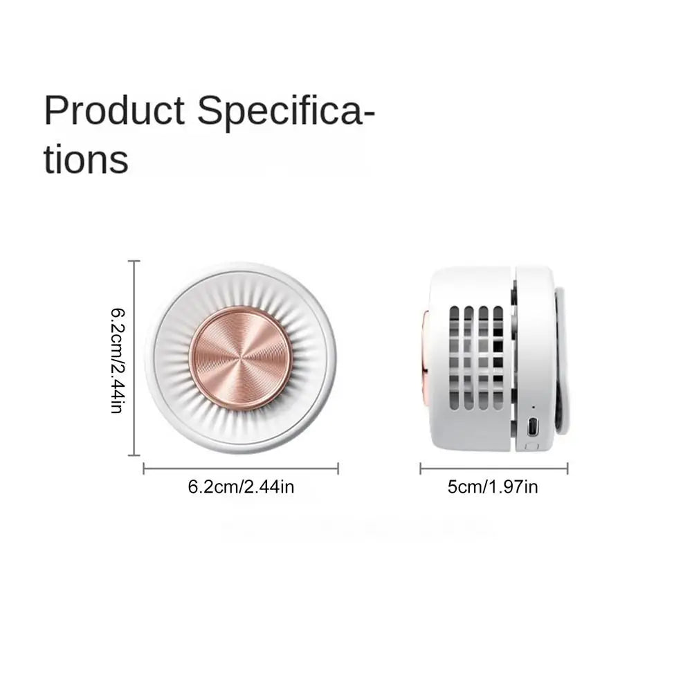 Portable Bladeless Clip Fan – 360° USB Rechargeable Mini Fan Clip-On Personal Fan Richie's White