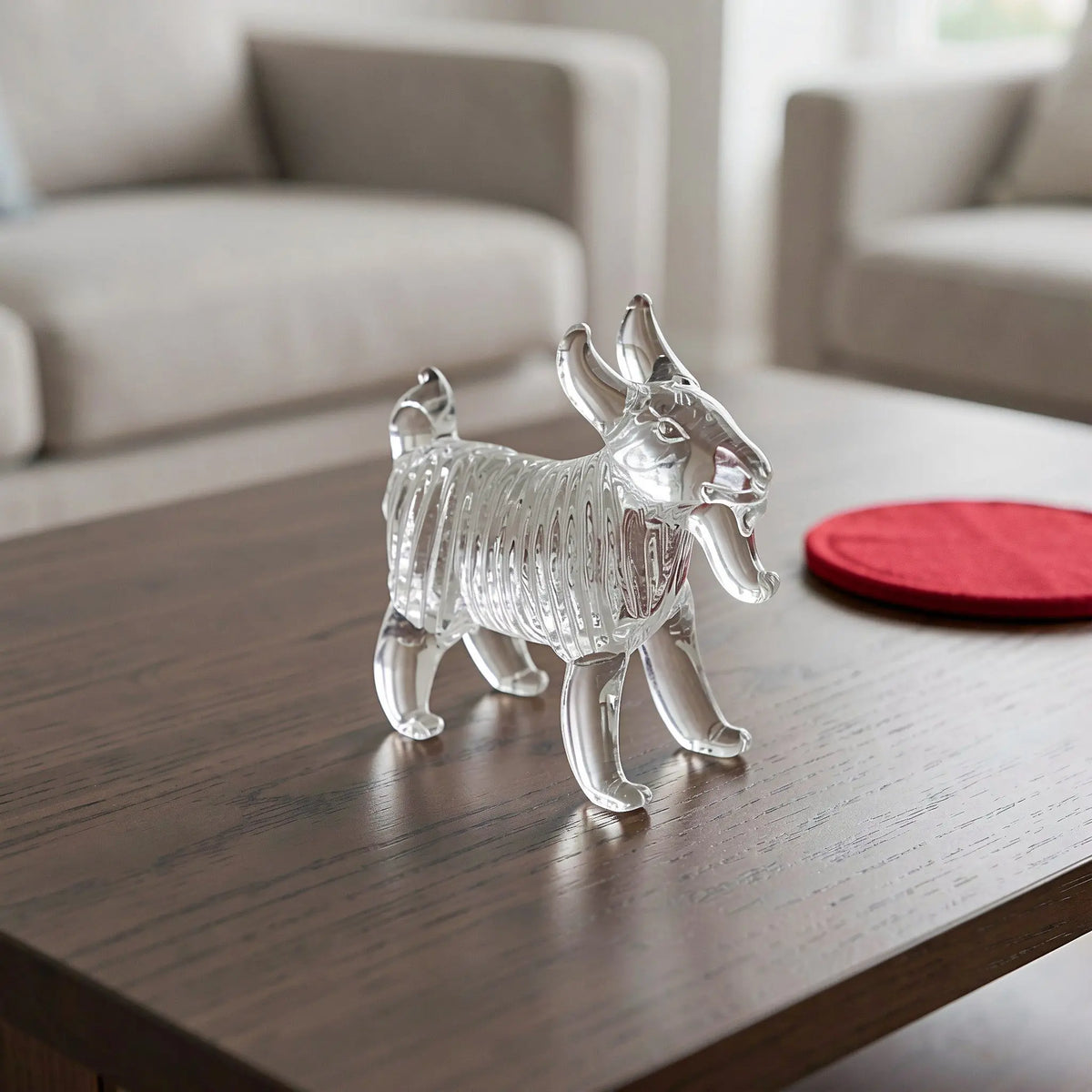Crystal Glass Sheep Zodiac Figurine – Lunar New Year Décor Glass Zodiac Figurine Richie's Default Title