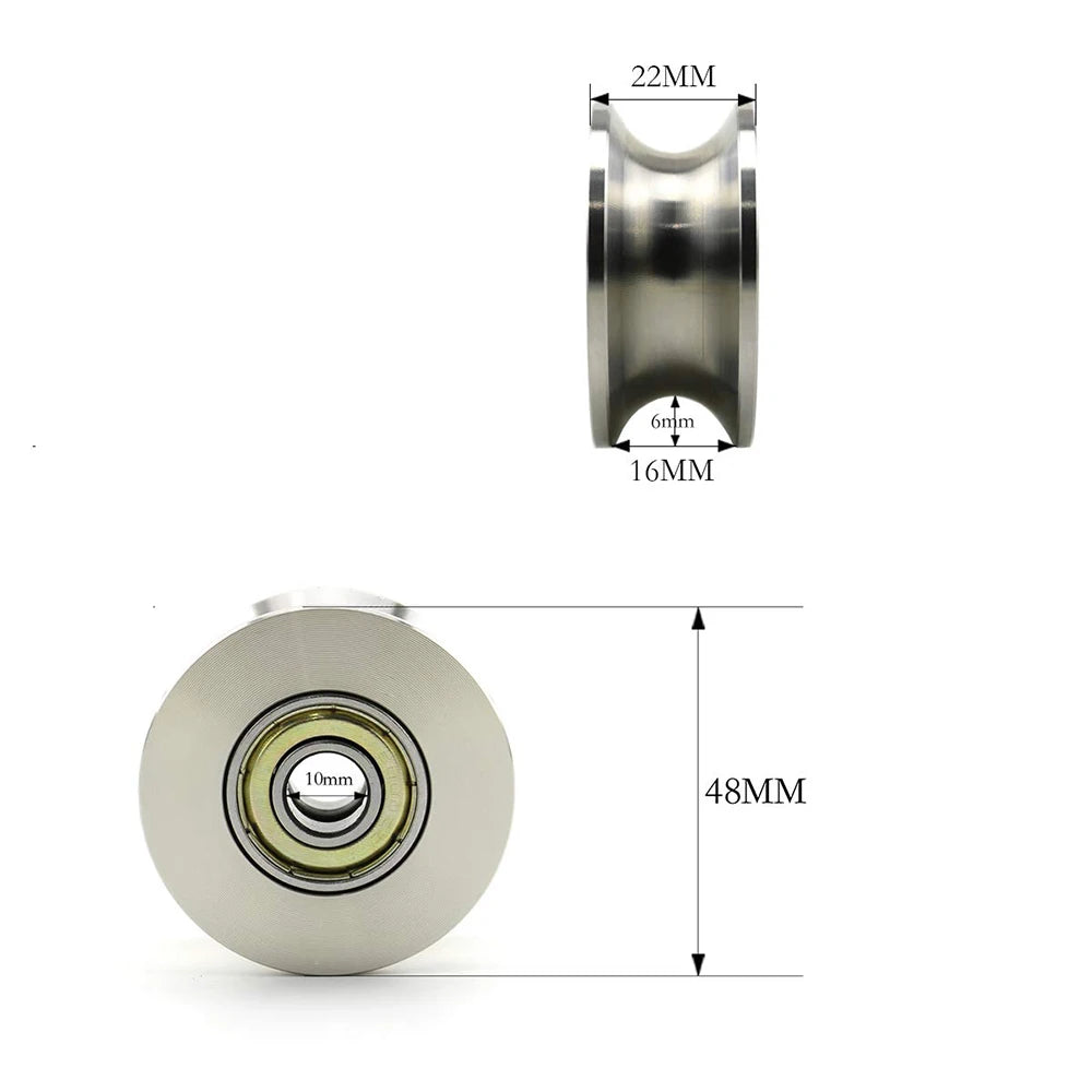 Stainless Steel U-Groove Ball Bearing Pulley Wheel – 600 lb Ball Bearing Pulley Richie's