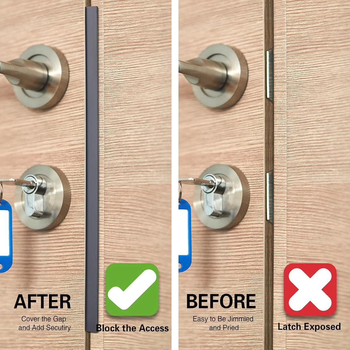 Door Latch Guard Plate – Outswing Door Security Shield Door Security Guard Richie's