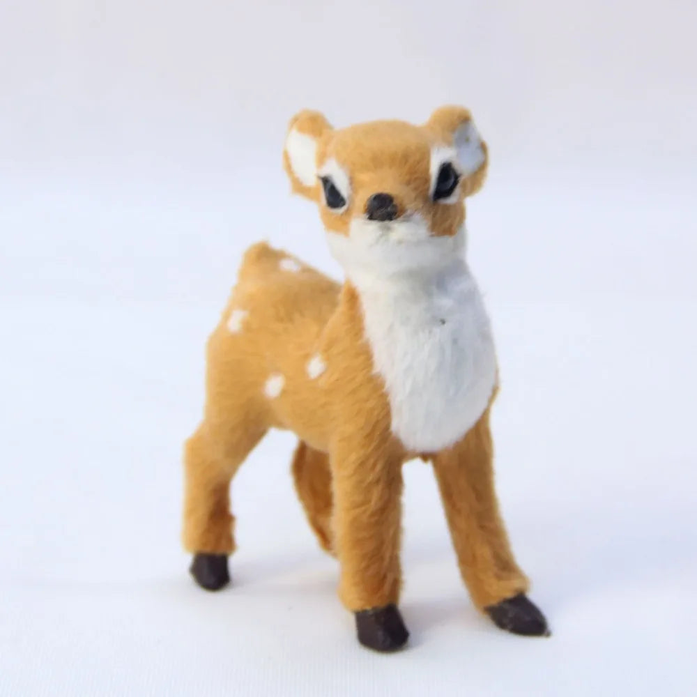 Miniature Artificial Fur Deer Figurine – Fairy Garden Decor Decorative Figurine Richie's C