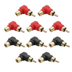 10Pcs 90° RCA Male to Female Right Angle Audio Adapters RCA Audio Adapter Richie's Default Title