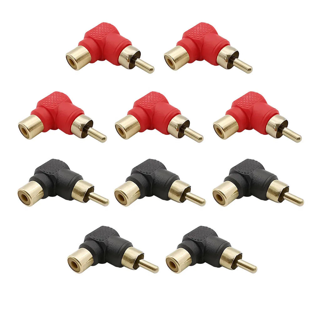 10Pcs 90° RCA Male to Female Right Angle Audio Adapters RCA Audio Adapter Richie's Default Title