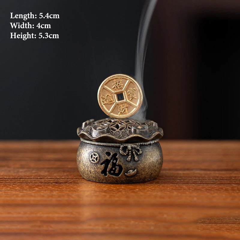 Vintage Alloy Incense Burner Stick Holder – Mini Hollow Censer