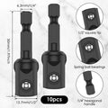 Impact Adapter 1/2" Hex to Square Socket Bit Driver Set 10/20Pcs Socket Bit Adapter Richie's A 10pcs 50mm