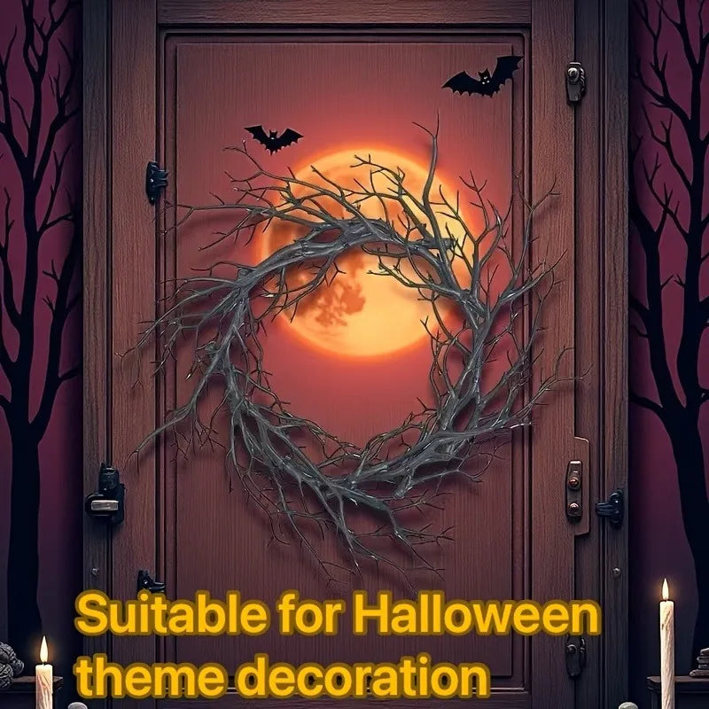 Spooky Black Branch Halloween Wreath – Vintage Wall Decor Halloween Wreath Richie's