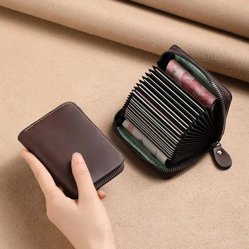 Vintage Multi-Slot Card Holder Zipper Wallet – Unisex Slim Card Holder Wallet Richie's