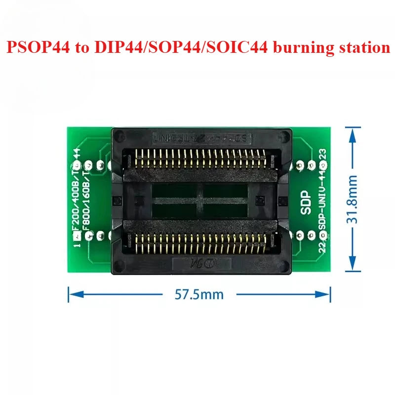 TQFP PSOP PLCC to DIP IC Adapter Socket Set – 4 Types IC Adapter Socket Richie's PSOP44 to DIP44