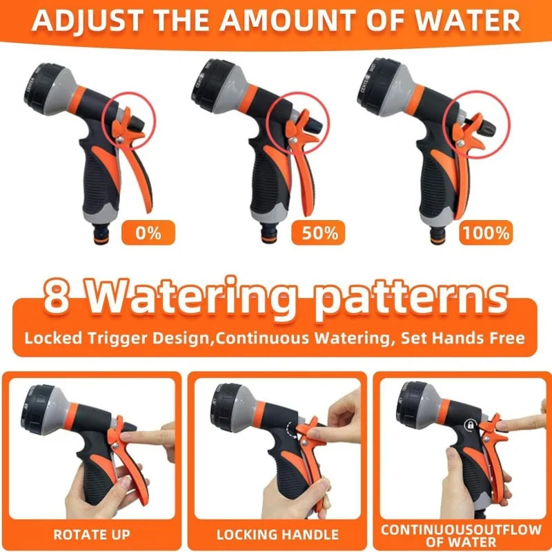 8-Pattern High-Pressure Garden Hose Spray Gun Adjustable Nozzle Garden Hose Nozzle Richie's