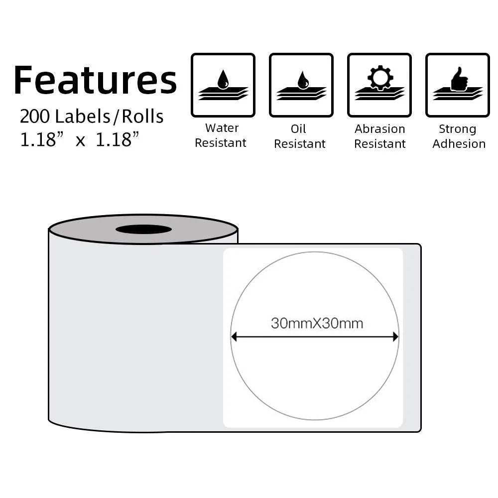 Phomemo M110/M200 Self-Adhesive Thermal Labels Roll 20–50mm Thermal Label Roll Richie's