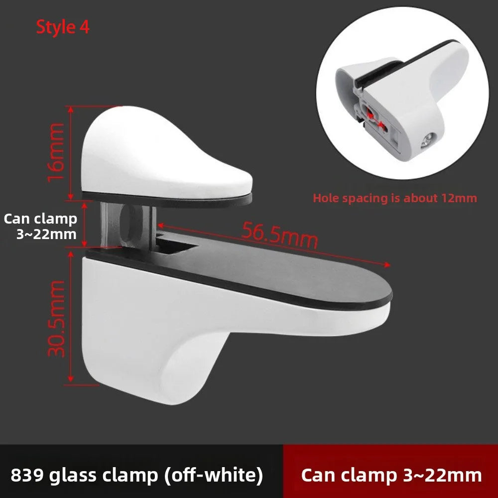 Zinc Alloy Adjustable Glass & Wood Shelf Clamp 1–22mm Wall Mount Shelf Bracket Clamp Richie's 4 8 inch