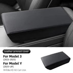 Tesla Model 3 & Y Armrest Cover – Soft Leather Console Pad Car Armrest Cover Richie's Black