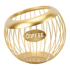 Metal Wire Coffee Pod Holder Basket – Gold/Black, 100+ Pods Coffee Pod Organizer Richie's Gold