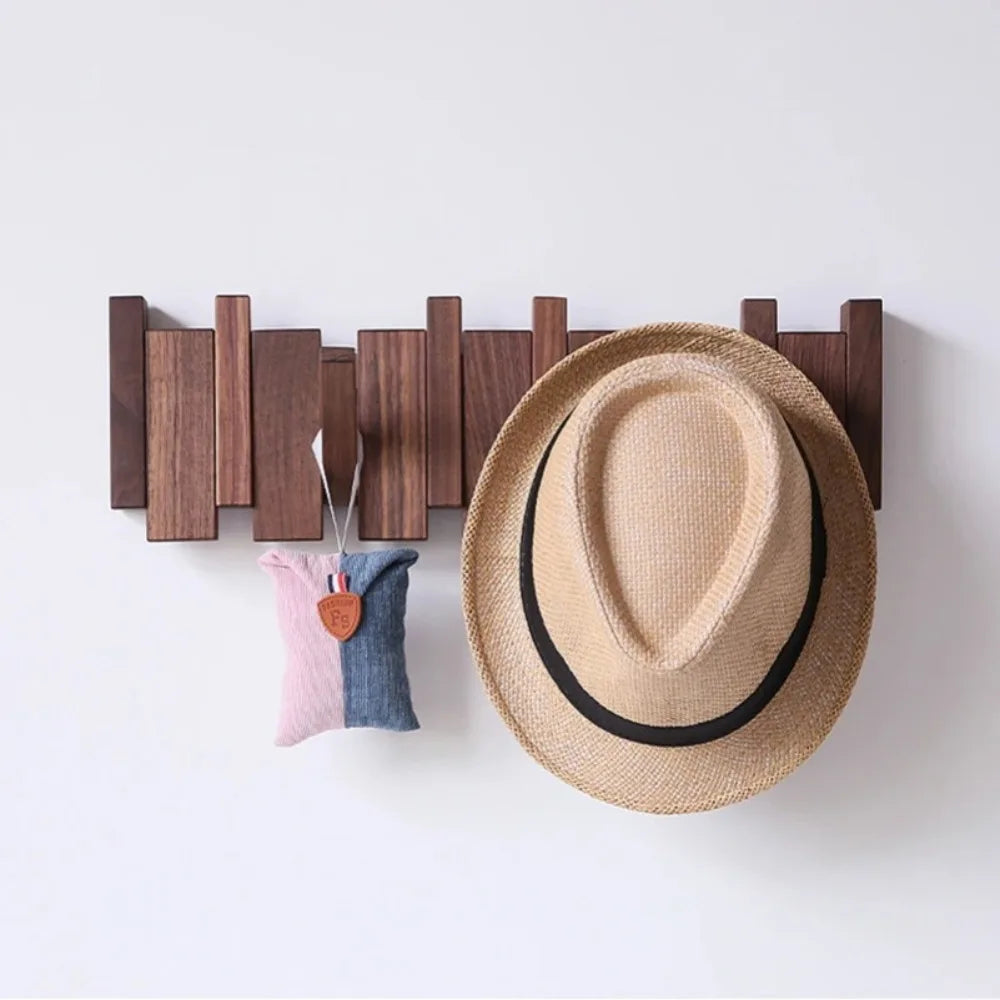 Wall Mounted Wood Coat Rack with 8 Piano Key Hooks Wall Coat Rack Richie's