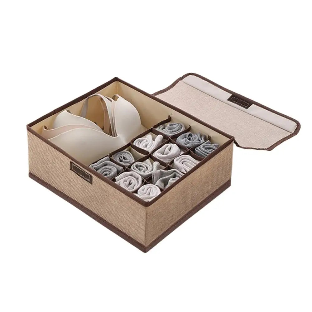 Foldable Underwear & Socks Drawer Organizer Storage Box Drawer Storage Organizer Richie's Khaki