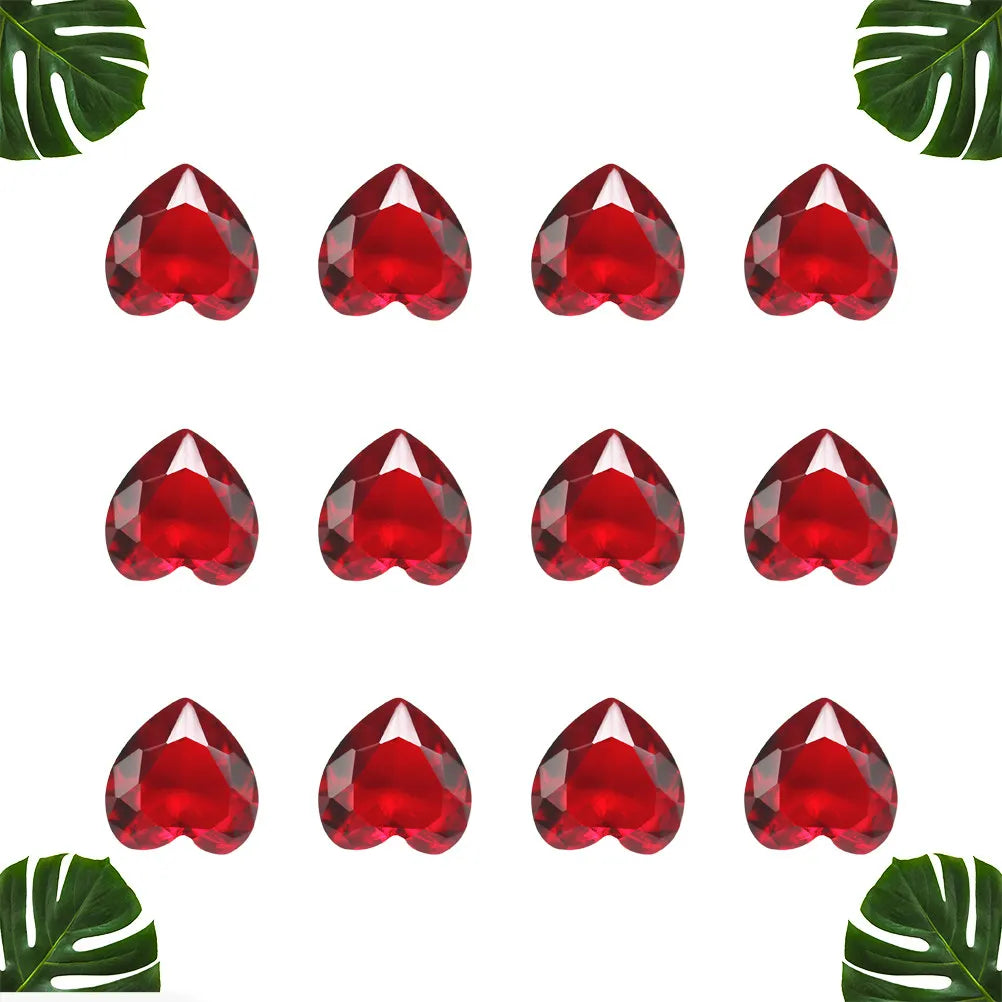10Pcs Red Heart Glass Gems – Wedding & Party Table Scatter Party Table Decor Richie's
