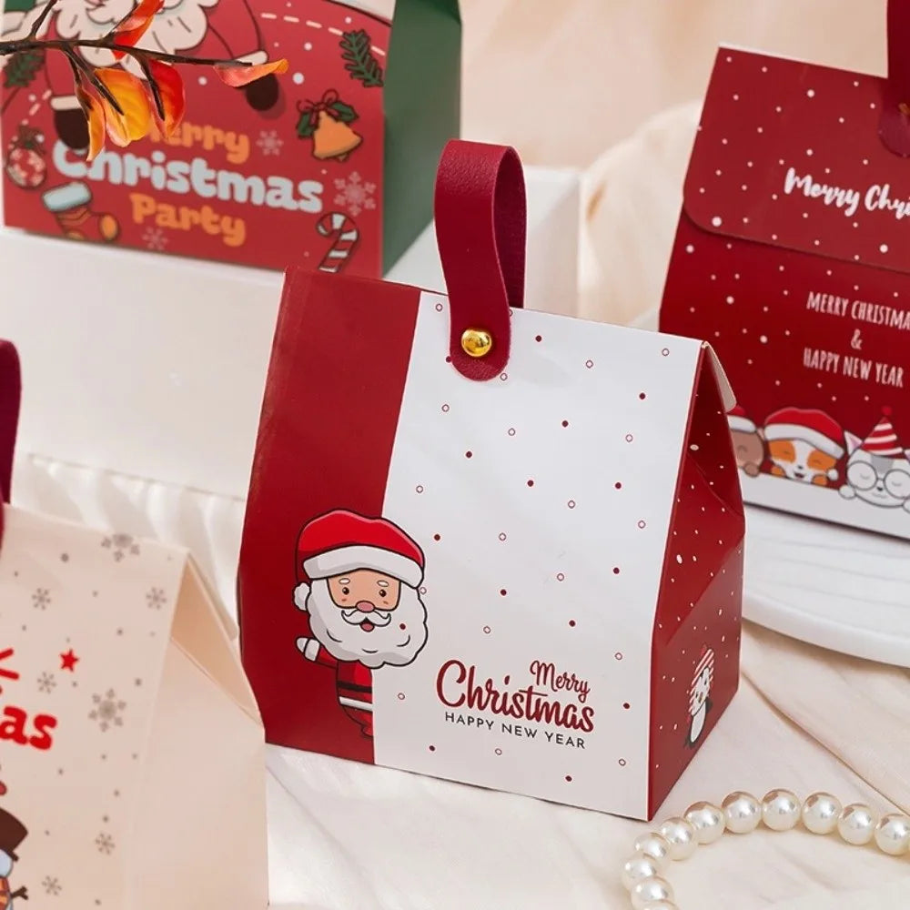 5-Pack Christmas Gift Boxes with Leather Handles – Kraft Paper Christmas Gift Box Richie's