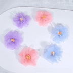 10Pcs Organza Flower Appliques 3D Mesh Sewing Patches 5.5cm Fabric Flower Appliques Richie's