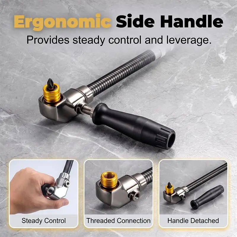 105° Right Angle Driver Flexible Drill Bit Extension | 1/4" Right Angle Driver Richie's