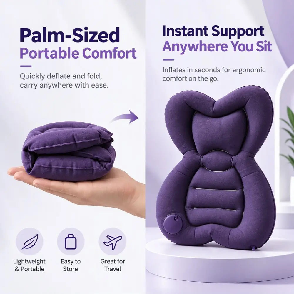 Inflatable Lumbar Support Pillow – Portable Ergonomic Back Cushion Lumbar Support Cushion Richie's