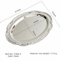 Vintage Embossed Silver Oval Tray – Metal Snack & Dessert Plate Metal Serving Tray Richie's S