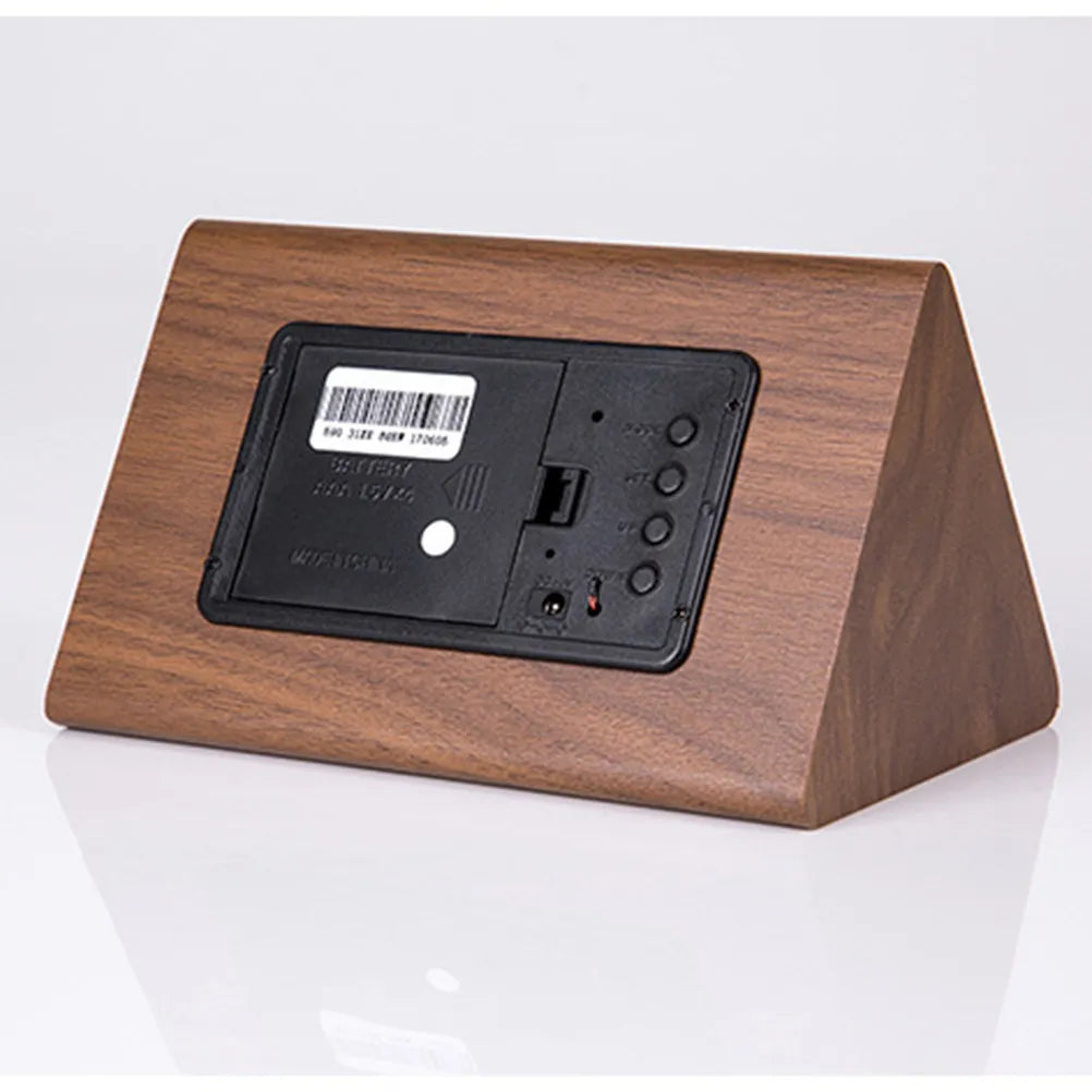 Wood Digital Alarm Clock LED Display, Temp & Snooze Digital Alarm Clock Richie's