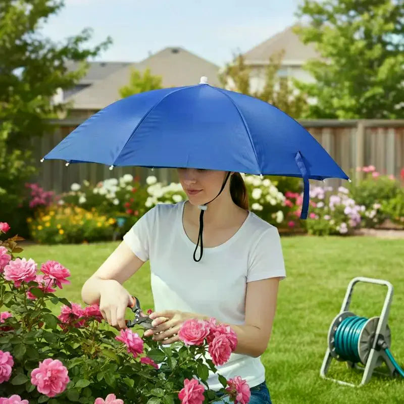 Hands-Free Head Umbrella Hat – Foldable UV & Rain Shield Head Umbrella Hat Richie's