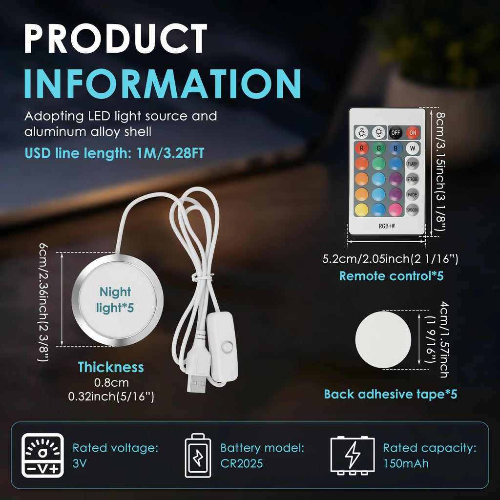 RGB LED Lamp Kit for 3D Printed Models – Remote & USB 5V LED Lamp Kit Richie's