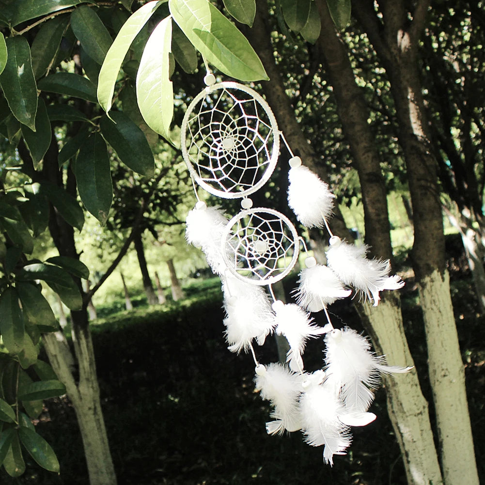 White Handmade Dream Catcher Wall Pendant | Boho Home Décor Wall Hanging Pendant Richie's